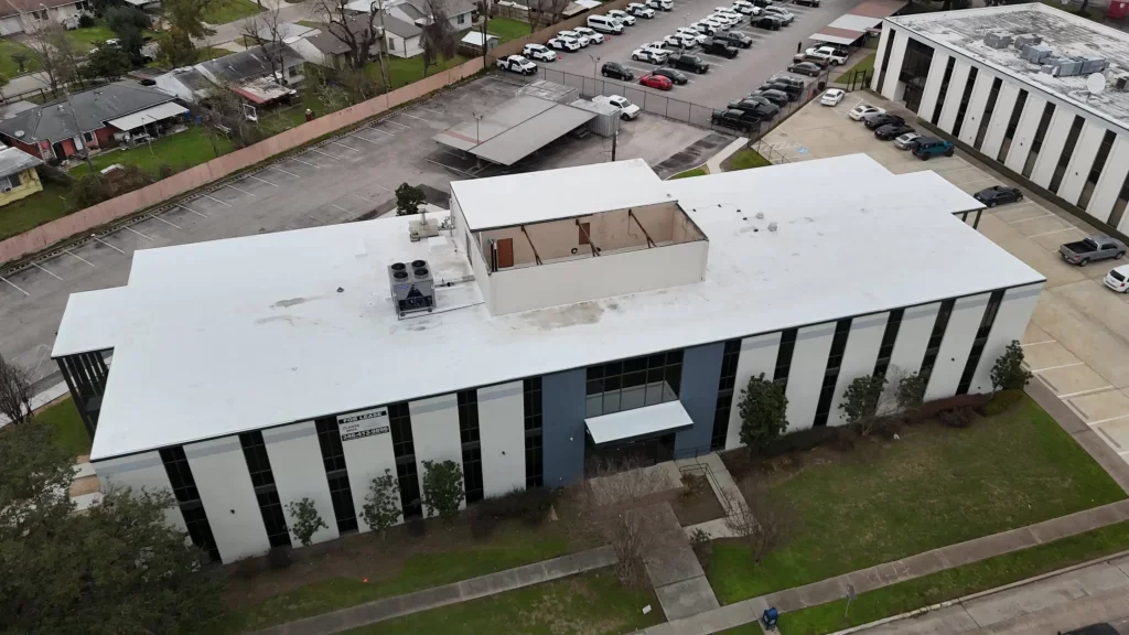 aerial view of tpo roofing